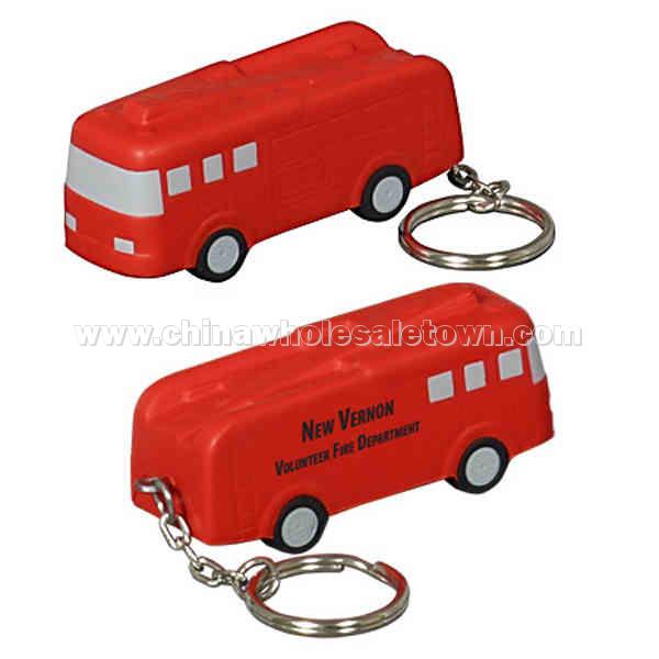 Fire Truck - Miscellaneous Shape Stress Reliever Attached To A Key Chain