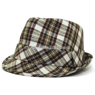 Flannel Plaid Fedora hat