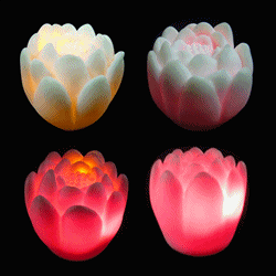 Flower shaped LED flashing candle