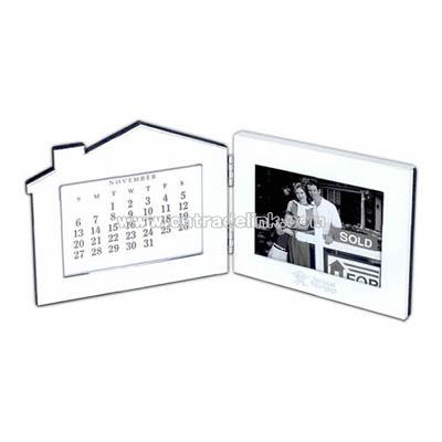 Fold up photo frame and perpetual calendar