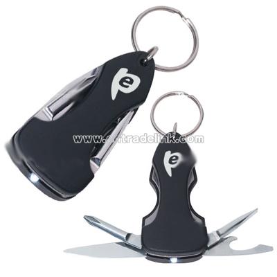 Foldable Knife Key Chain with Light