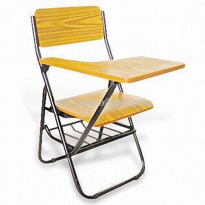 Folding School Chair with Writing Board and Plywood Seat