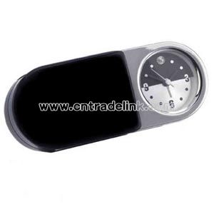 Folding polished silver alarm clock