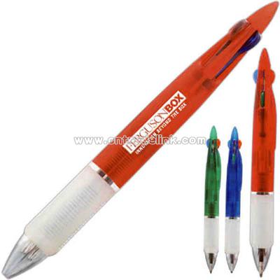 Four ink pen with comfortable rubber grip