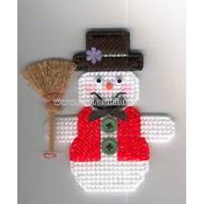 Frosty The Snowman Plastic Canvas Magnet