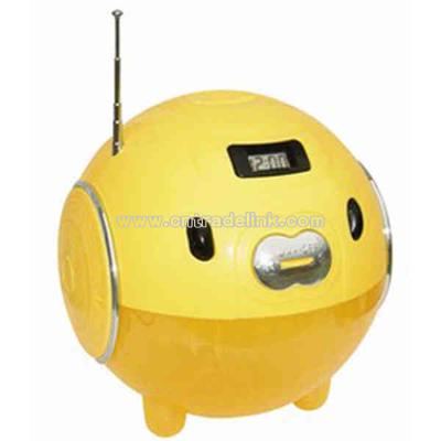 Functional pig bank with clock radio