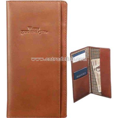 Genuine top grain leather travel wallet