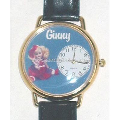 Ginny Doll Christmas Watch - Black Watch Band