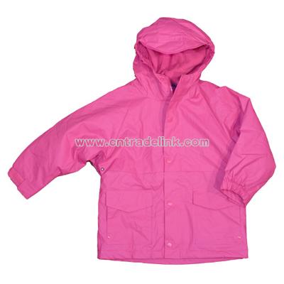 Girls Polyurethane Fleece Lined Rain Jacket