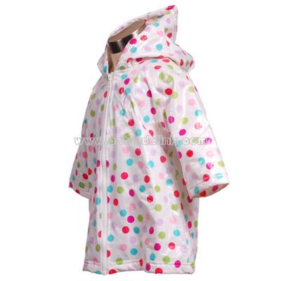 Girls UNLINED Polka Dot Rain Coat