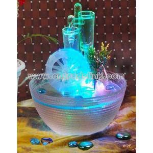 Glass Tabletop Fountain with Water Wheel