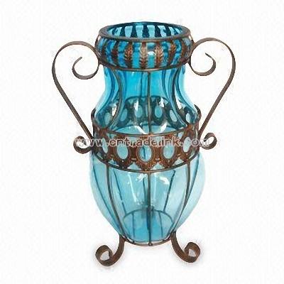 Glass Vase in Light Blue