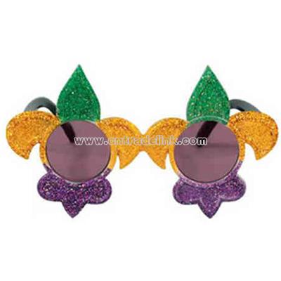 Glittered jester hat shaped sunglasses