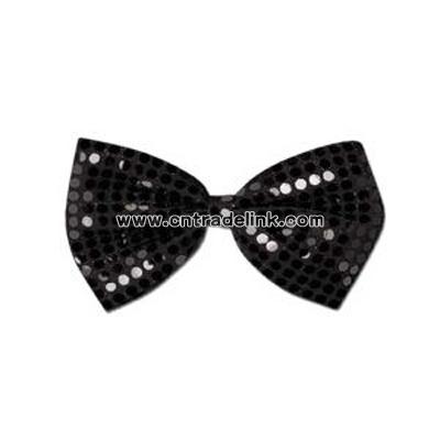 Glitz 'N Gleam - Black bow tie with elastics attached