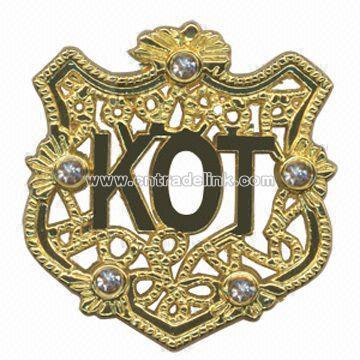 Gold Badge with Five Diamonds