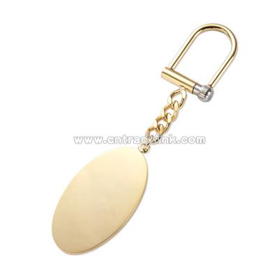 Gold Oval Chain Key Ring