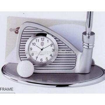 Golf Club Clock Business Card Holder
