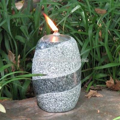 Granite Oil Lamp with Stainless Steel Oil Pot