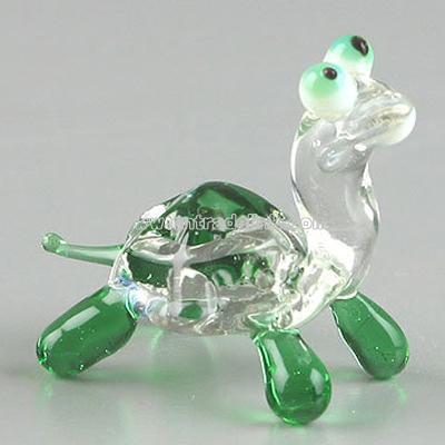 Green Miniature Glass Turtle