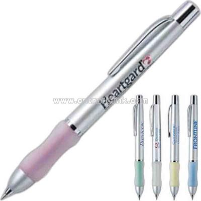 Grip twist action mechanism pen with frosted comfortable grip
