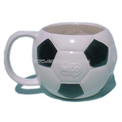 Hand Crafted Ceramic Mug Soccer Football shape