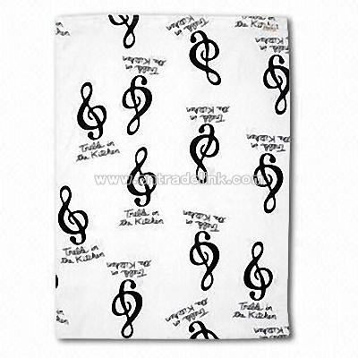 Hand Towel with Printed Design Musical Note