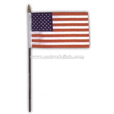 Hand held U.S. polyester flag with 12