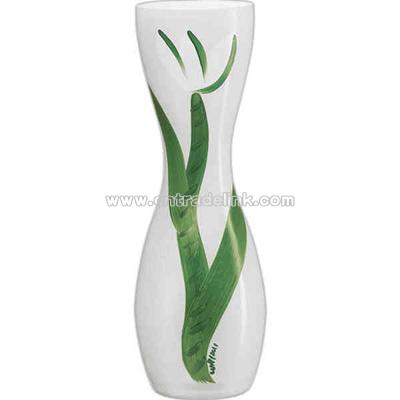 Hand-painted vase with tulips