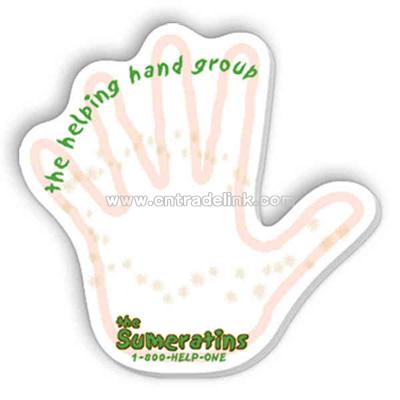 Hand shaped adhesive sticky notes