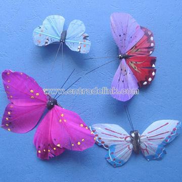 Handmade Multicolor Butterfly-Shaped Costume Brooches