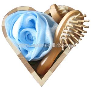 Heart Shape Wooden Bath Gift Set