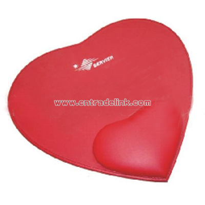 Heart Shaped Leather Wrist Rest Mouse Pad