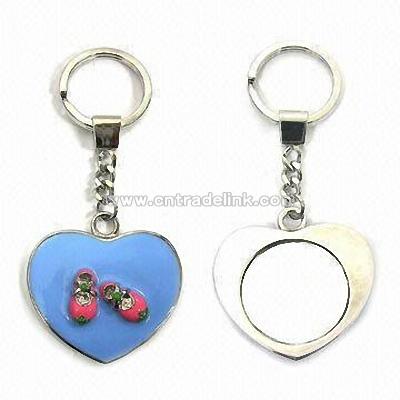 Heart-shaped Keychains with Mirror