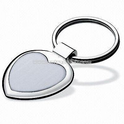 Heart-shaped Polished Metal Keychain