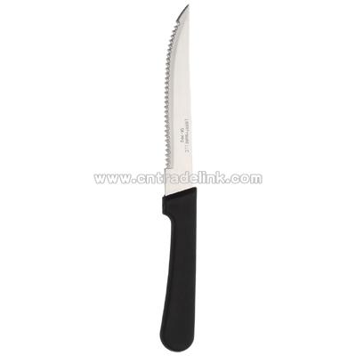 Hollow ground pointed end plastic handle steak knife