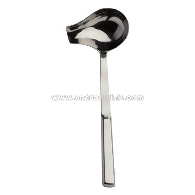 Hollow handle 2 ounce spout ladle stainless steel