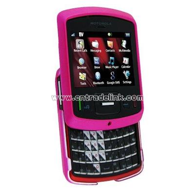 Hot Pink Clip-on Rubber Coated Case for Motorola Hint QA30