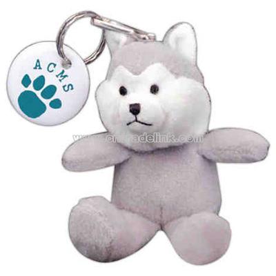Huskie shape stuffed animal with Key chain