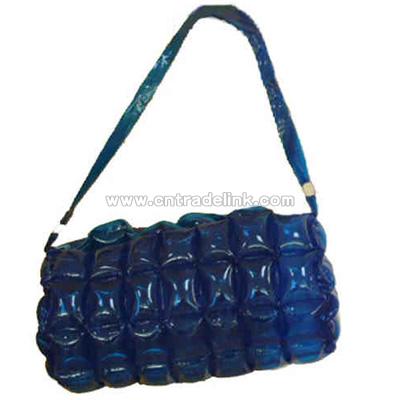 Inflatable purse tote bag with zipper and fashionable buckles