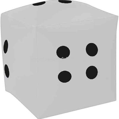 Inflatable solid white dice with black dots