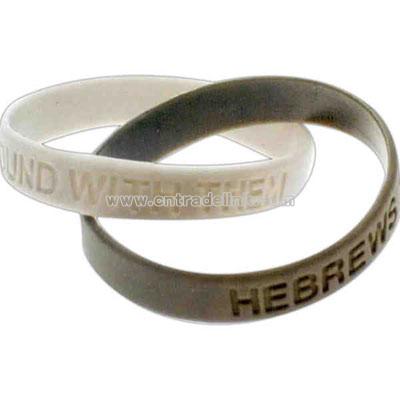 Interlocking bracelet with debossed imprinting - Silicone bracelet