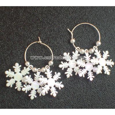 Iridescent Snowflake Earrings