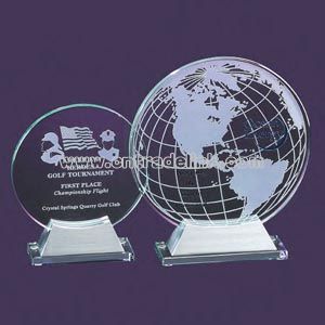 Jade crystal globe award