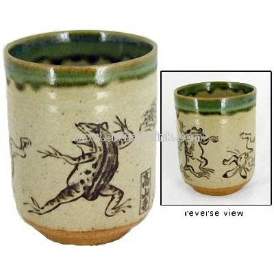 Japanese Stoneware Frog Cup