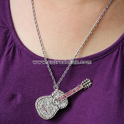 Jewel Guitar Necklace USB Flash Drive