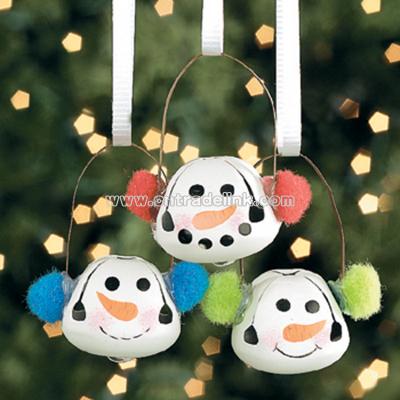 Jingle Bell Snowman Ornaments With Ear Muffs