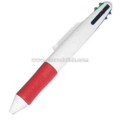 Jumbo 4 color push pen with white barrel