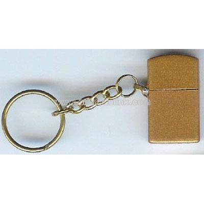 Key Chain with Miniature Lighter - Gold Finish