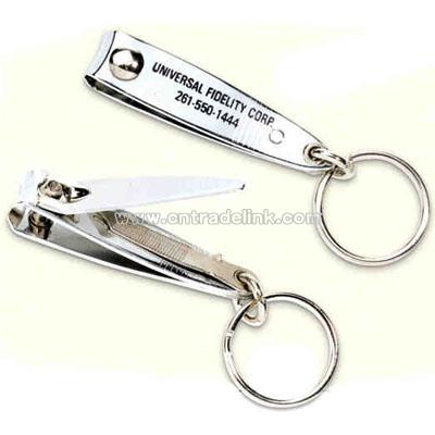 Key holder with split ring, nail file and clipper
