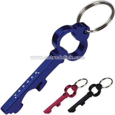 Key shape bottle opener key ring